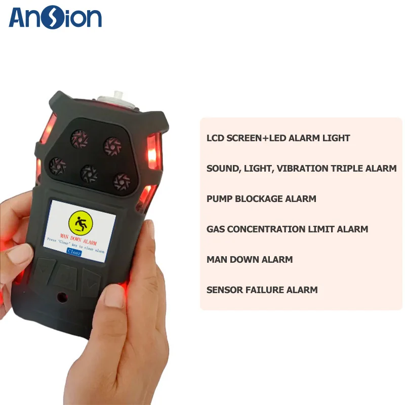 Portable Multi Gas Detector with built-in pump 4 in 1 Gas Detector LEL O2 H2S CO Industrial Explosion-proof - Image 3