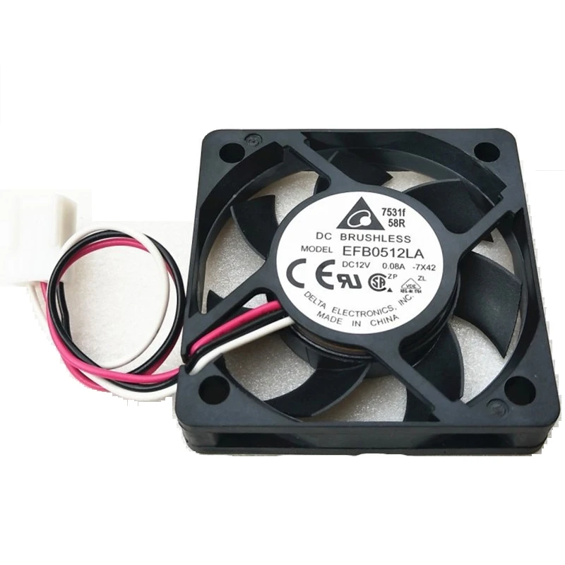 Absolutly New Delta EFB0512LA 5010 50MM 50*50*10MM Fan For Graphics Card North and South Bridge Chip Cooling Fan 12V 0.08A  3PIN