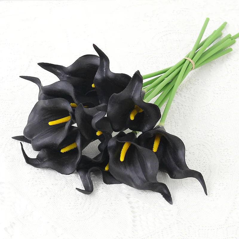 5 Stücke PU Calla Lilie Simulation Blumen für Wohnkultur Floral Arte Set Garten Hochzeit Dekoration Blumenstrauß DIY Vase Ornament – Detail 20