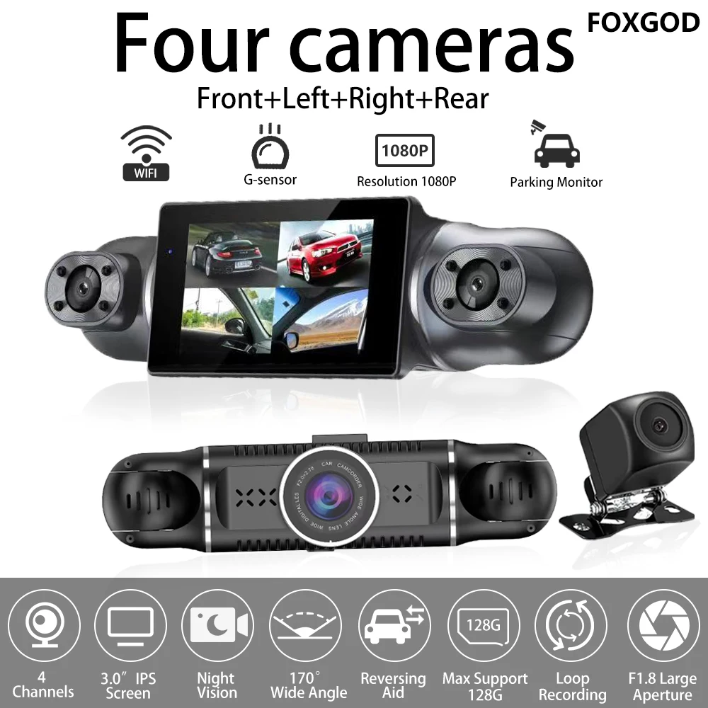 

Car Dvr Dash Cam GPS Tracker Front And Rear 3.0'' IPS HD1080P WiFi 24H Parking Monitor Black Box Dashboard Camera Night Recorder