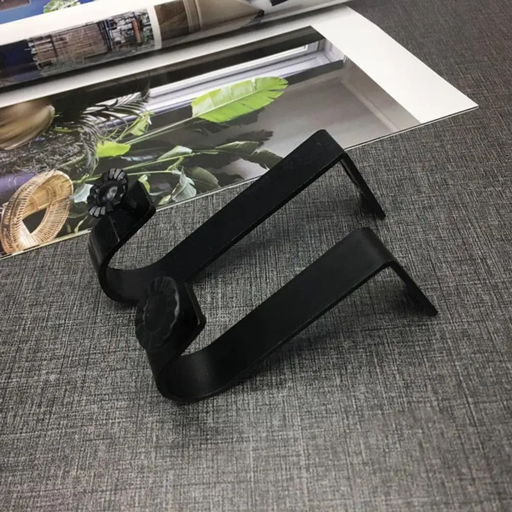 Durable No Odor Ceiling Curtain Rod Bracket with Mounting Screws Black Drapes Pole Bracket Shower Curtain Accessories