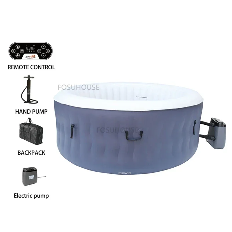 Round Bathtubs Whirlpool Inflatable Spa Bathtubs Sauna Rooms Folding Adult Portable Bathtub Whirlpool Household Massage Bathtub 5