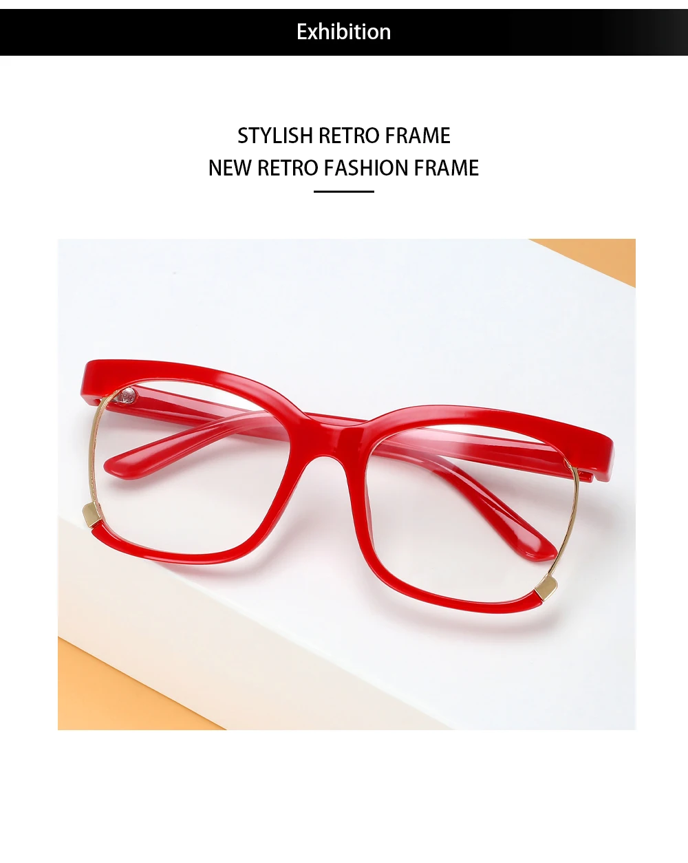 56536 Mode Frauen Marke Gläser Augenschutz Gläser Rahmen Quadrat Anti Blaues Licht Retro Transparent Mode Brillen – Detail 10