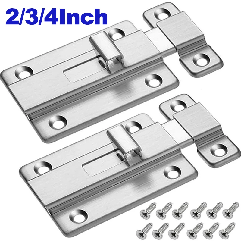 Door Lock Door Latch Stainless Steel Self-elastic Latch Cabinet Hinges Double-ended Door Bolts Sliding Lock Barrel Bolt Latches Safety Doors Hardware