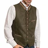 Men Vest Army Green With Collar Casual Business With Waistcoat For Wedding Groomsmen Banquet Work Set Men Vest 1