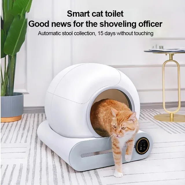 Automatic Smart Cat Litter Box Closed Cat Litter Box Self Cleaning Application Control Ionic Fragrance Pet Toilet Trash New 1