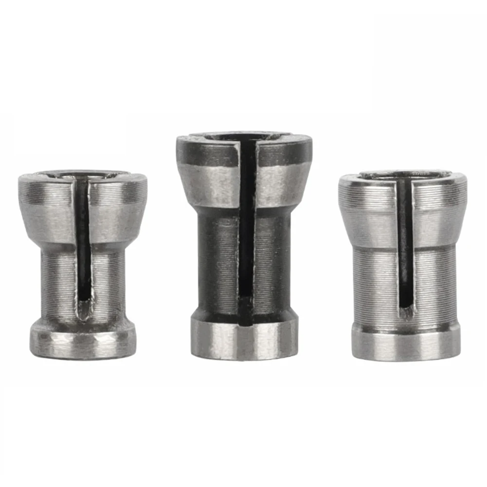 1/3pcs Router Collet Chuck 6/6.35/8mm Power Tools Accessories Milling Cutter Adapter For Trimming Engraving Machine krachtige 3pcs 13 16 19 mm trimming carbide cutter rotary milling woodworking tools cnc engraving bit mold grinding power tools