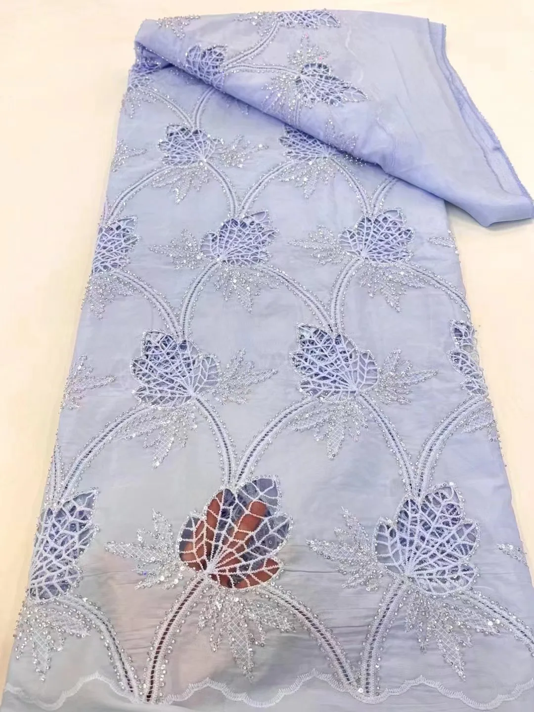 

Nigerian African Cord Lace Fabric 2024 High Quality Lace Water Soluble Guipure Cord Lace Fabric For Wedding Party 5Yards
