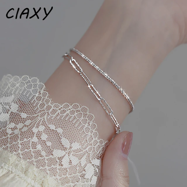 hand Bracelets 925 sterling silver real pure original bangles zircon  crystal braslate breslet jewellery adjustable gift women Girls wife her  stylish anti-tarnish fashion slider chain american diamond – CLARA