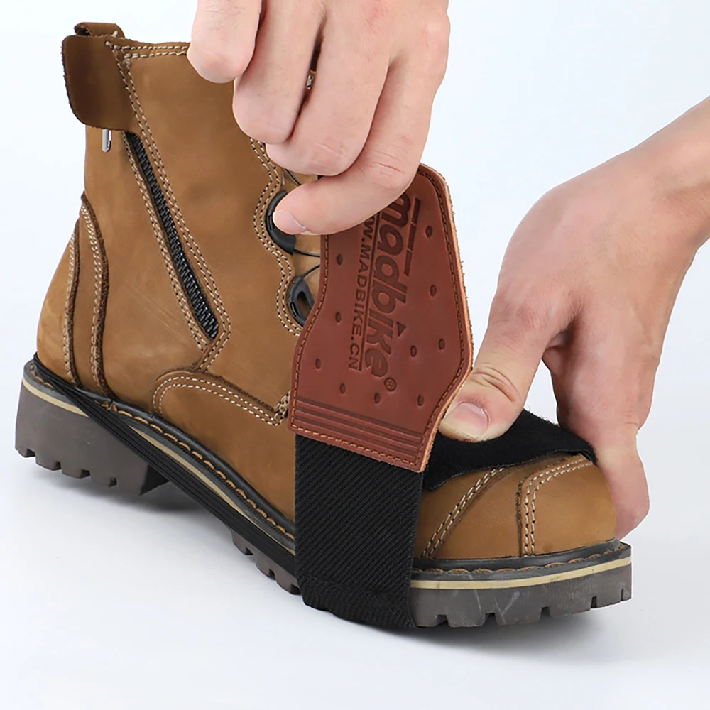 오토바이 기어 변속 패드 라이딩 슈즈 가죽 오토바이 변속 레버 부츠 보호 패드 모토크로스 더트 바이크 부츠 커버