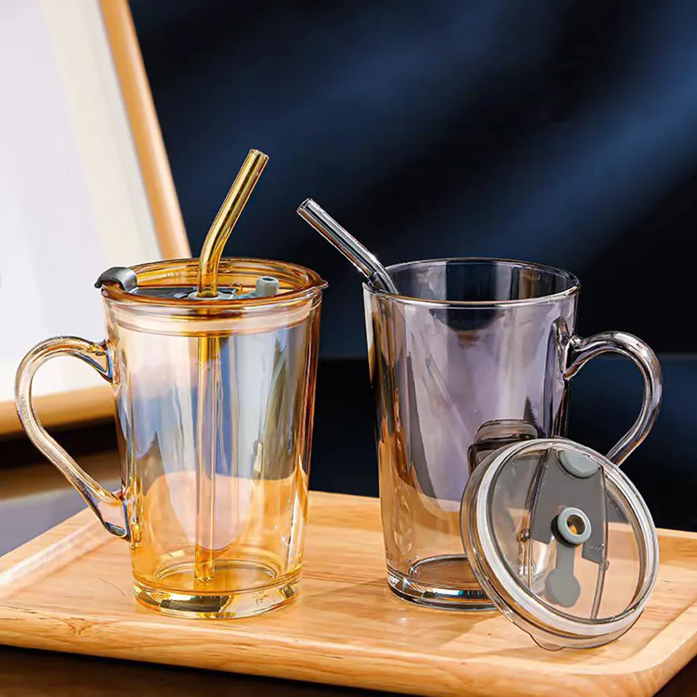 Glass Coffee Cups, Glass Straw Cup, Juice Glasses