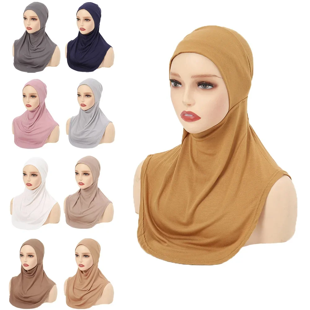 Women Muslim Jersey Cotton Underscarf Veil Head Cover Muslim Headscarf Inner Hat Hijab Chemo Caps Islam Ninja Scarf Bone Bonnet