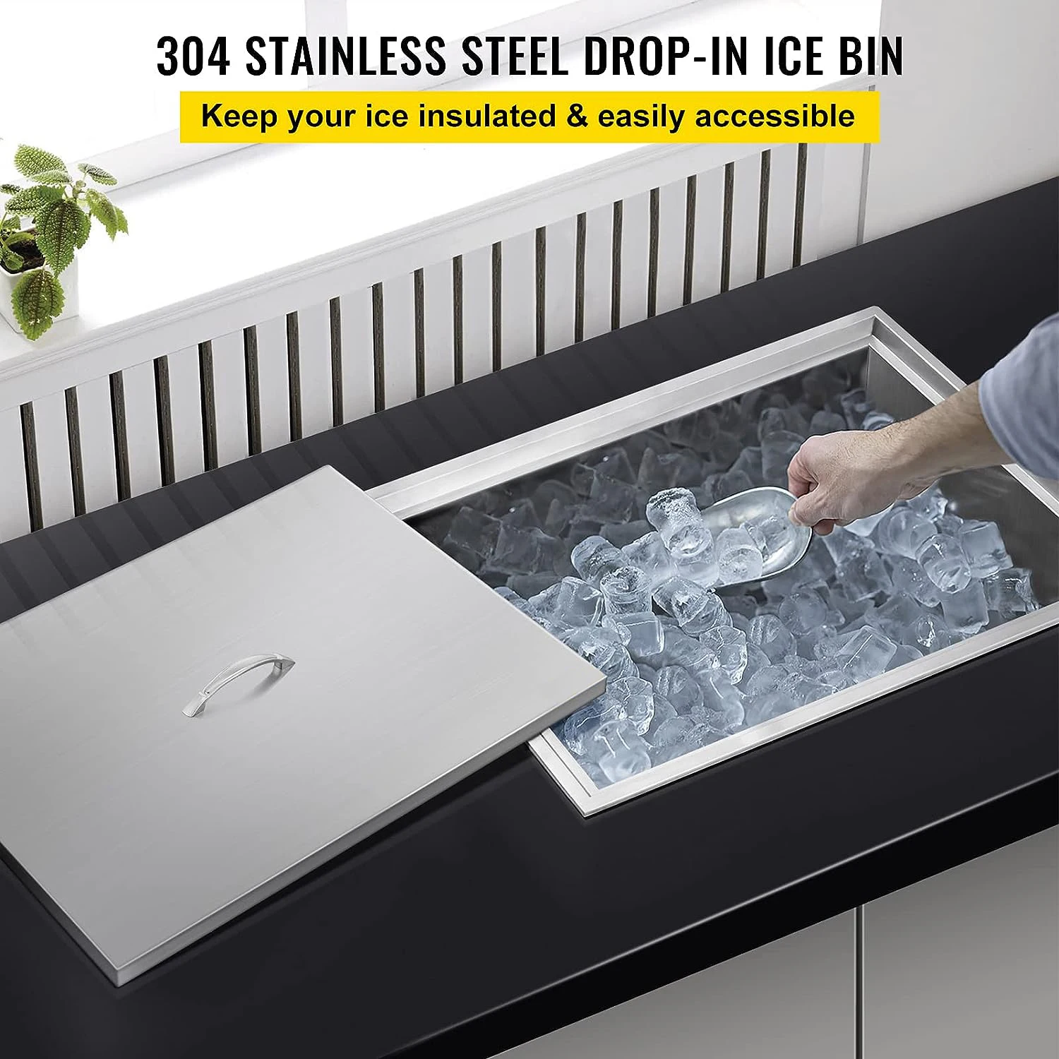 Ice Cooler Drop In Ice Bin Outdoor Kitchen For Cold Wine Beverage Drop In Chest With Cover