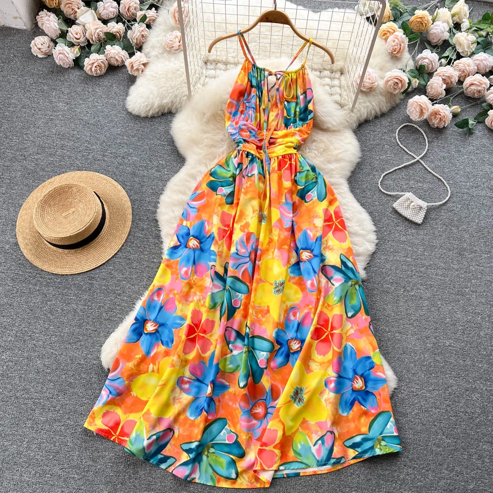 Spring Summer Print Long Dress Women Beach Holiday Casual Fashion Elegant  Dresses Party Sleeveless Maxi Dresses 2022 New - China Sleeveless Dress and  Beach Dress price