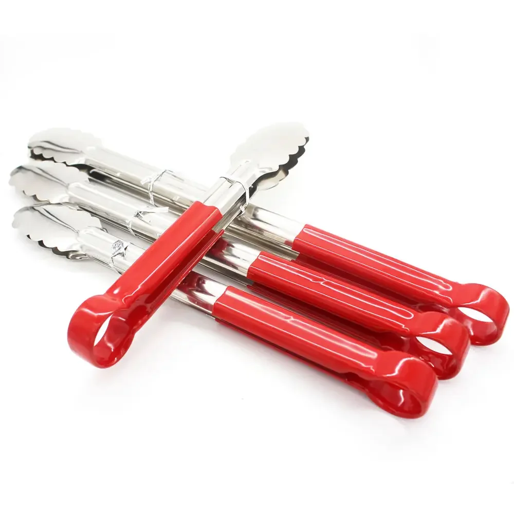 Stainless steel Silicone Kitchen Tongs Long BBQ Tong Food Tongs With Silicone Covered Handle 9/12/14/16 inch