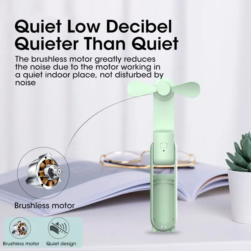 

Portable Mini Fan 2000mAh USB Rechargeable Handheld Desktop Fan Quiet Foldable Office Home Handy Power Bank Cooler Collapsible