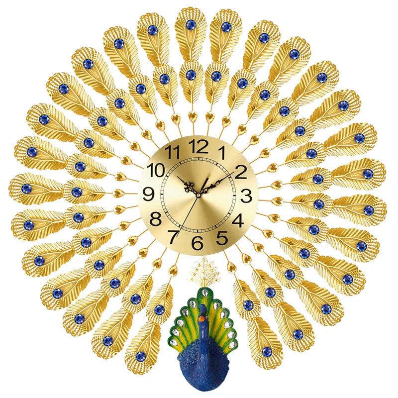 

Настенные часы Павлин для украшения дома, современные, Краткая личность, кварцевые, креативные, бесшумные, сканирующий механизм, точное время в пути