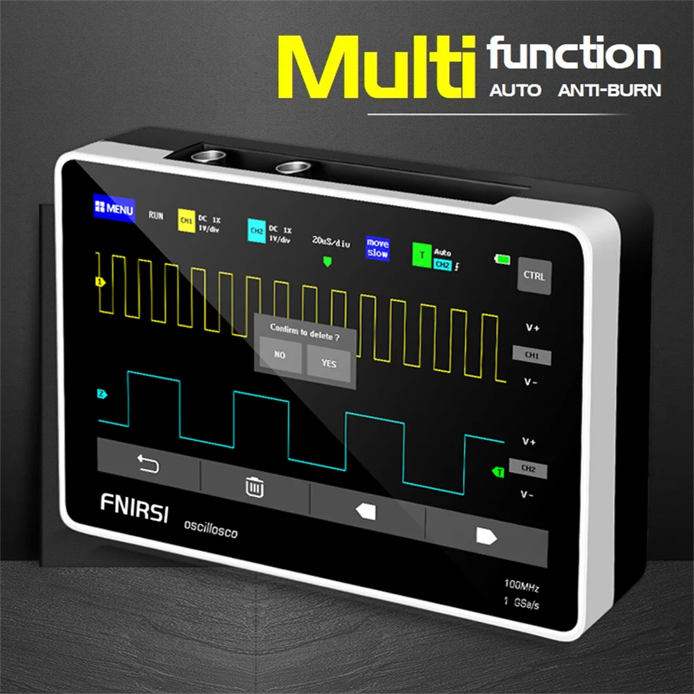 FNIRSI 1013D 7 Inch Digital Tablet Oscilloscope Dual Channel 100M Bandwidth 1GS Sampling Rate Portable Mini Tablet Oscilloscope 3