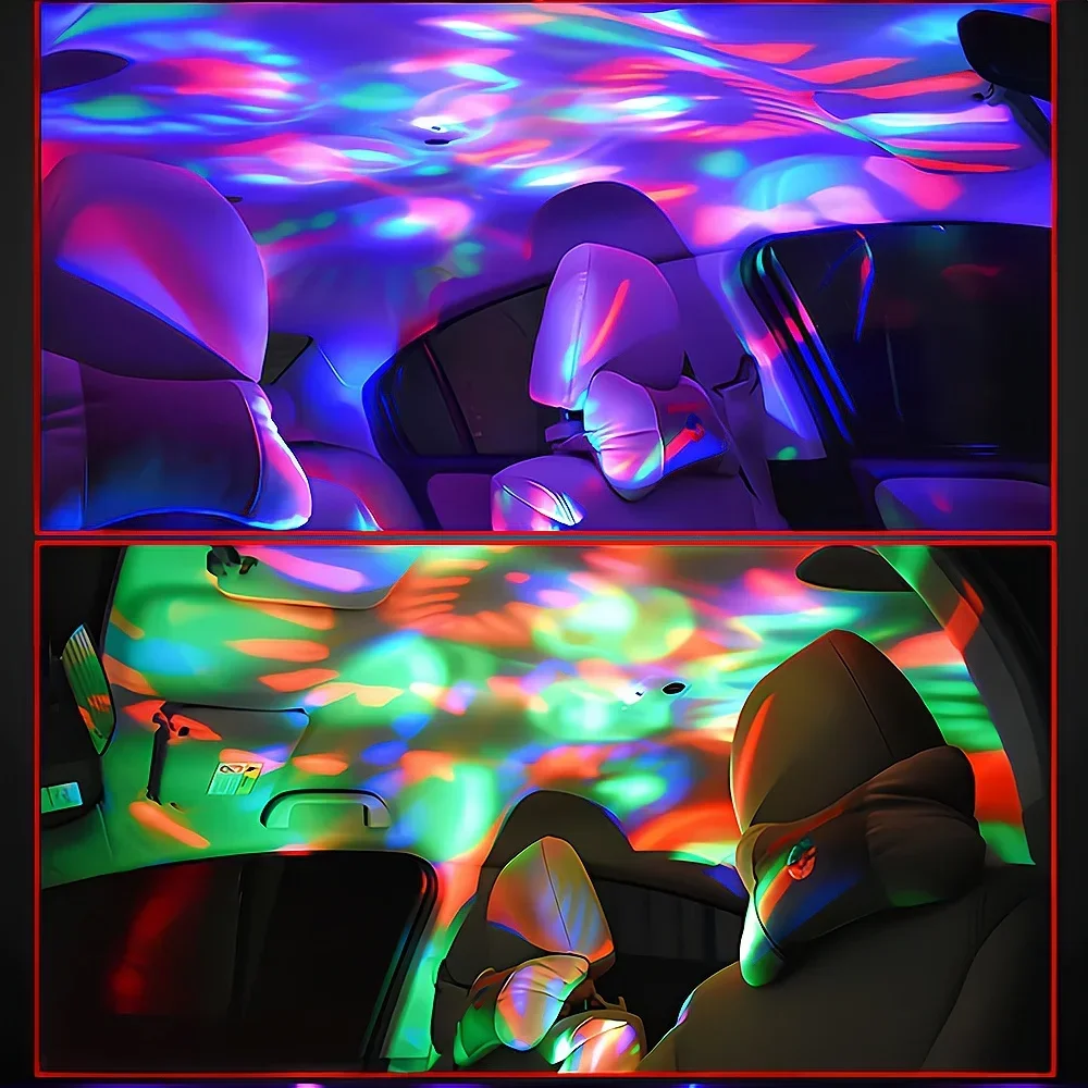 1Pcs Car Led Auto LED Ambient Light DJ RGB Mini Colorful Music Sound USB-C Interface IOS Holiday Party Karaoke Atmospheric Lamp led car lights led lights led atmosphere lamp led car decorative lights led car decoration lamp car ambient lights led atmosphere lighting led interior lights car interior lamp
