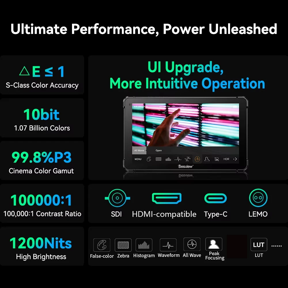 OLED Monitor 1200Nits 7-inch HD2.0 60Hz Input Output 4K60 Touch Screen Monitor Desview OL7 OL7S