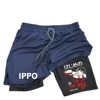 Anime IPPO Print 2 in 1 Compression Shorts for Men Athletic Performance Gym Shorts with Pockets Quick Dry Fitness Workout Boxing 2