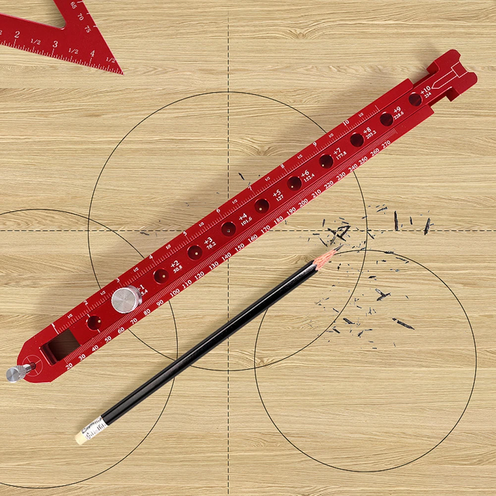 340mm Woodworking Scribe Gauges Drawing Compass Circular High Precision Adjustable Measurement