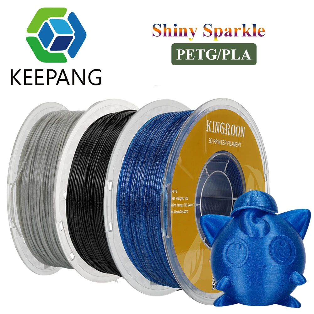 Kee Pang PLA/PETG Flash Filament 1KG 1.75mm Shiny Filament For 3D Printer Materials Printing Filament Enviornmental kee pang 3d printer 1kg 1 75mm pla petg filament 2 2lbs high quality 3d printing eco friendly plastic consumables