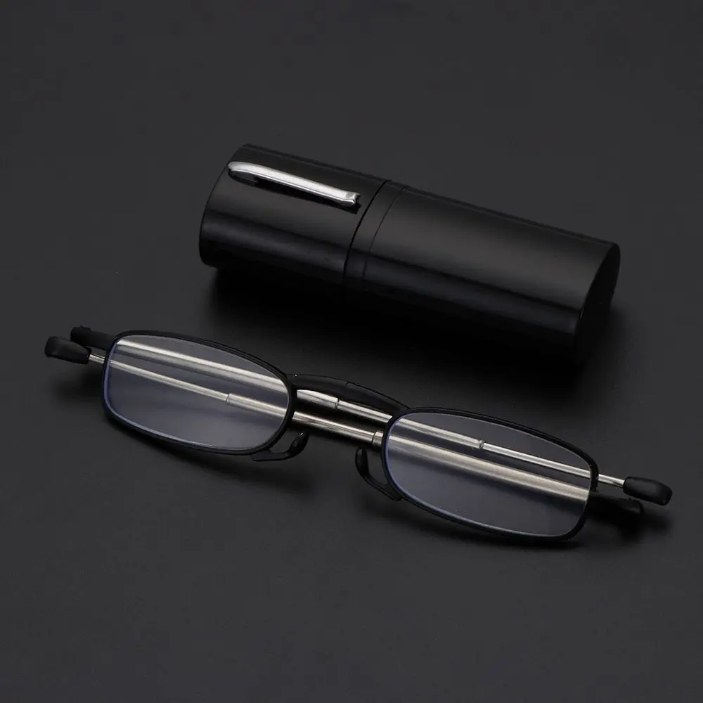 Sleek Metal Frame Ultra-Thin Unisex Reading Glasses with Portable Case