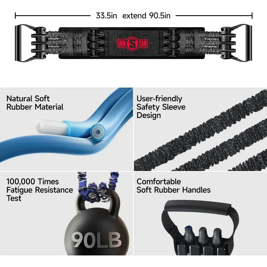 Multi-Function Resistance Bands for Working Out, Push Up Exercise Bands Resistance Bands Set for Bench Press Gym Equipment, Home