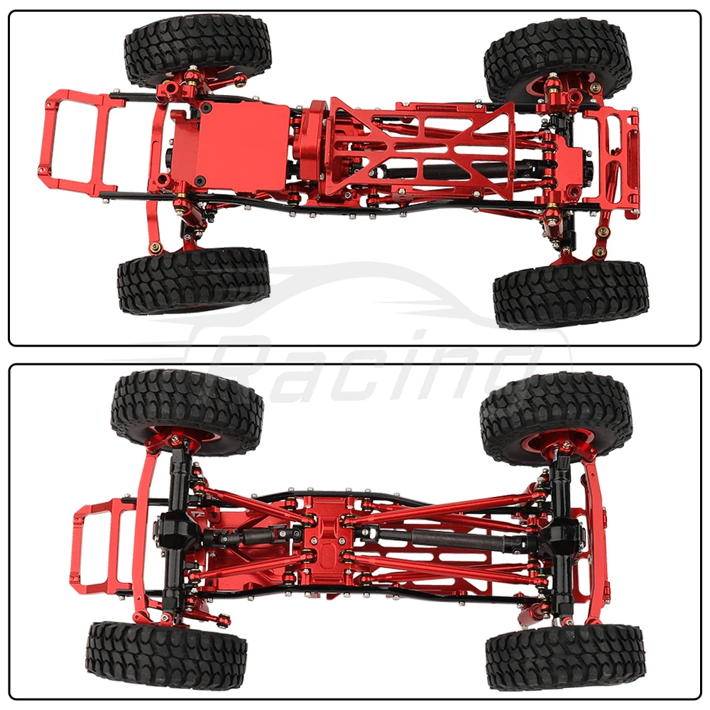 1:24 DIY 금속 업그레이드 자동차 프레임, 이중 프론트 액슬 포함, AXI1/24 SCX24 C10 AXI00001 RC 장난감 자동차 알루미늄 업그레이드 부품