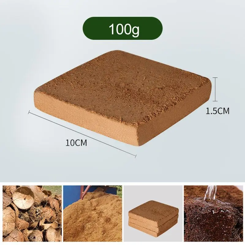 100G Coir Pellet Soil Coconut Fiber Coir Pellet Nutrient Soil Lightweight Plant Compressed Base coconut brick Flowers Vegetables images - 6