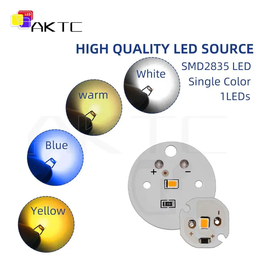 2 Pc LED 조명 보드 5V SMD2835 단일 색상 따뜻한/흰색/노란색/파란색 직경 17/31mm 알루미늄 저전압 램프 플레이트 DIY 전구 칩