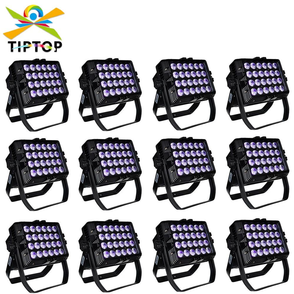 

TIPTOP 24x1, 8 Вт, светодиодный, ФЛУОРЕСЦЕНТНОЕ наружное освещение, 200 Вт, RGBWAP, меняющие цвет наружные прожекторы DMX IP65, ландшафтное напольное освещение, сценическое освещение