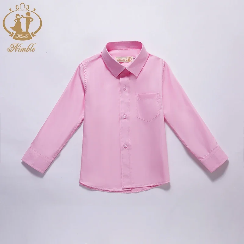 Baby Clothes Spring Autumn New School Formal Long Sleeve Shirt for Boys Turn Down Collar Blouse Coat Teenage Tops 2-13 Year