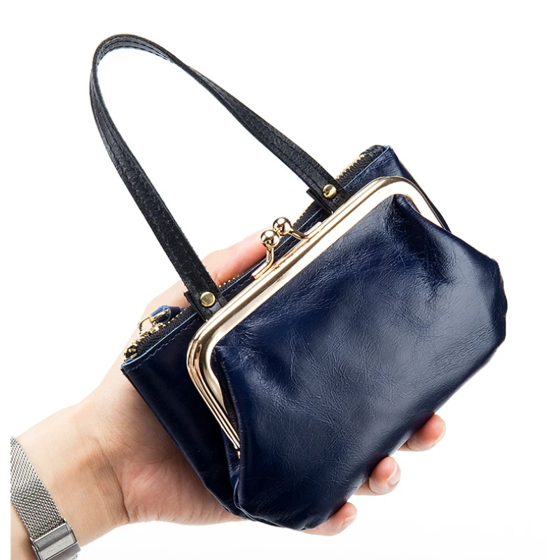 Genuine Leather Clutch Wallet Bags Cowhide HandBag Coin Purse Card Holder Key Lipstick Earphone Storage Pouch Case For Women