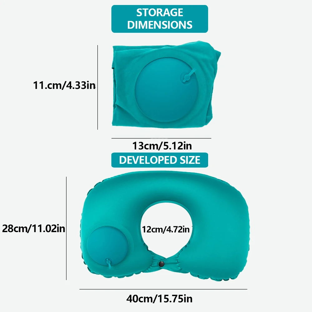 Compact Inflatable Travel Neck Pillow with Ergonomic Support