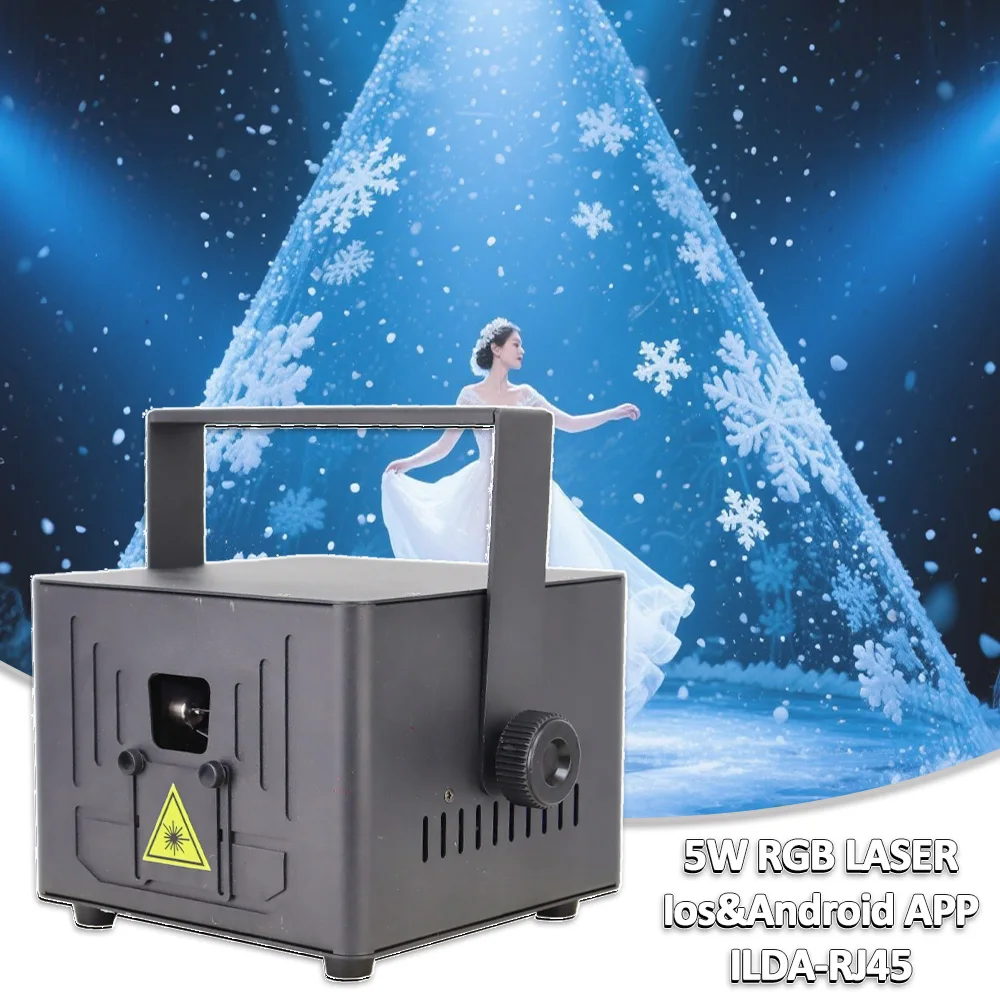 RGB 5W Laser Lighting Bluetooth APP Control ILDA RJ45 Interface