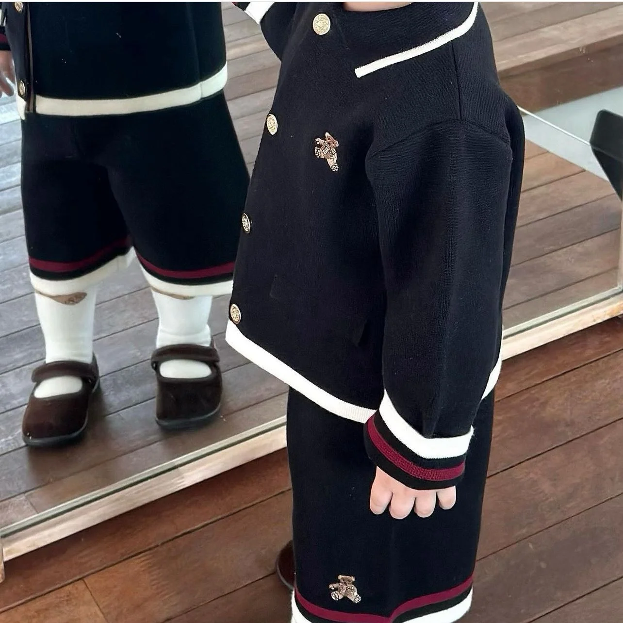 سترة محبوكة أنيقة وبنطلون بخمس نقاط تفصيلية، طقم فاخر للأولاد، ملابس قطنية غير رسمية للربيع والخريف للأطفال