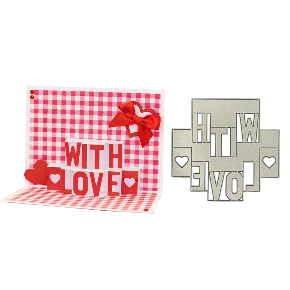 

With Love Metal Cutting Dies for DIY Scrapbooking and Card Making Decor Embossing Craft Die Cut