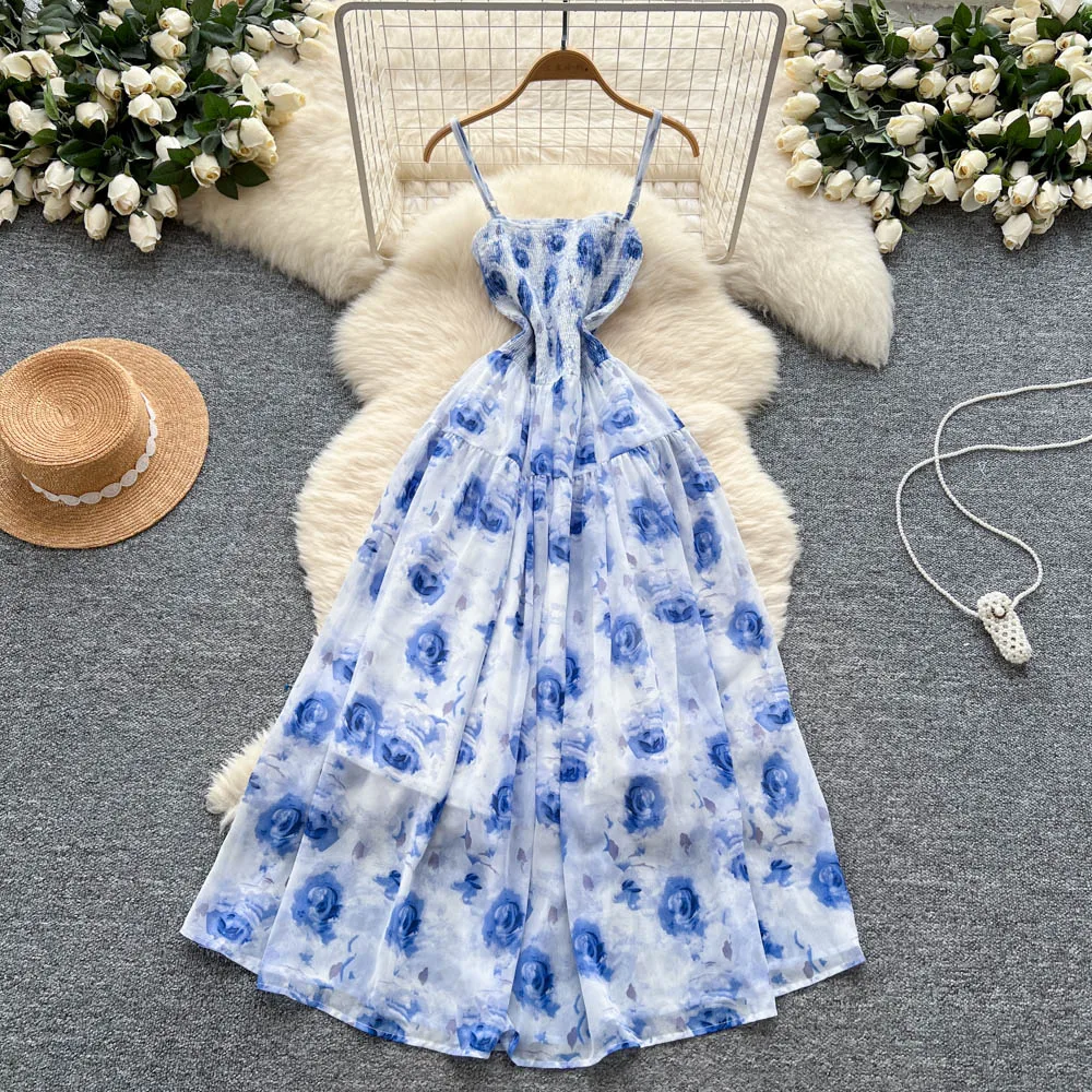 أنيقة خمر مثير طباعة أكمام الجنية ألف خط الصيف الن...