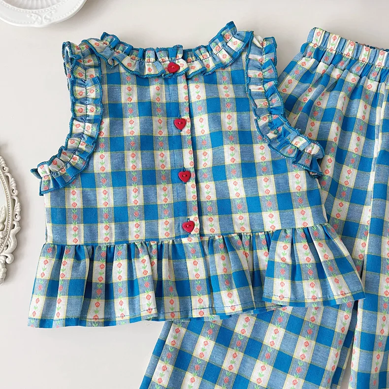 Girls 3-Piece Plaid Floral Set 5