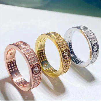 2024. Fashion New Hot Selling Set Zircon 18K Gold Plated Bracelet, Ring, Gift Jewelry for Men and Women 2