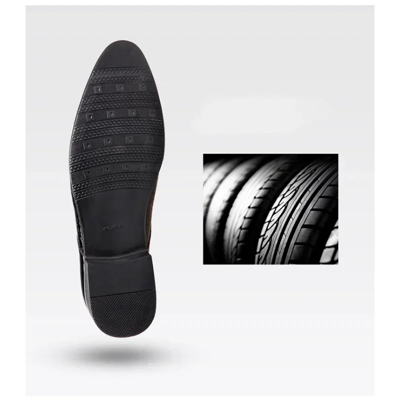 Mens Leather Dress Shoes Mens Dress Shoes PU Leather Fashion Men Business Dress Loafers Pointy Black Shoes Oxford Breathable Pointed Formal Wedding
