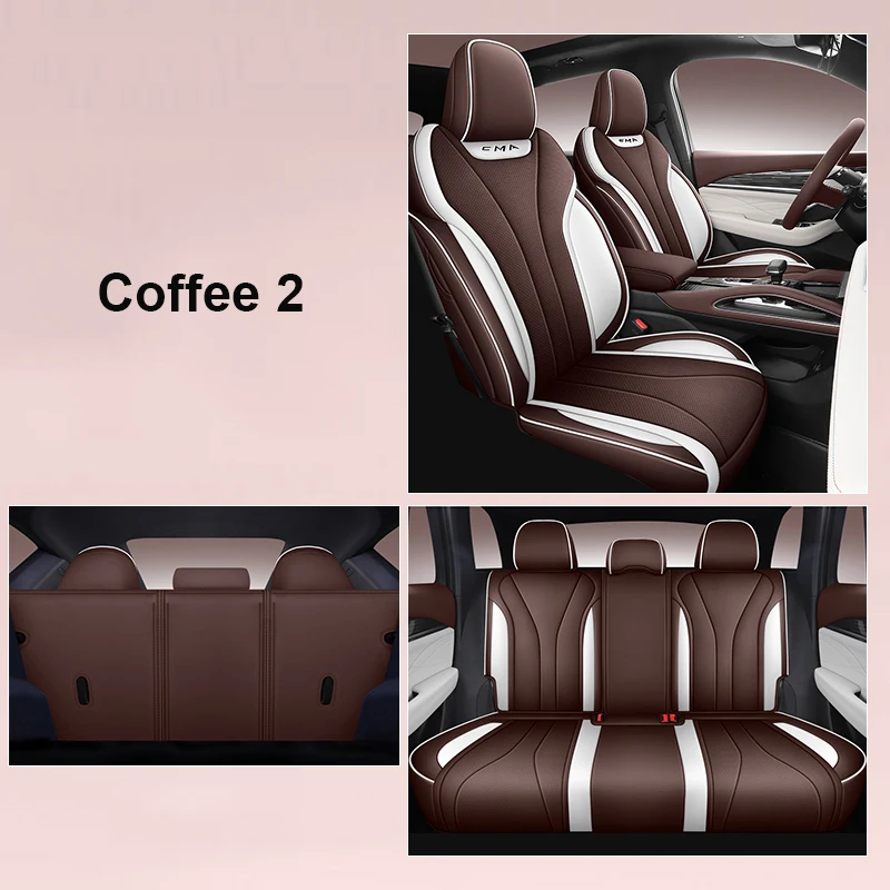 thumbnail image 1 of Funda de asiento de coche de cuero artificial personalizada específica para Geely Monjaro con juego completo delantero y trasero para Geely Xingyue L, 1 of 5
