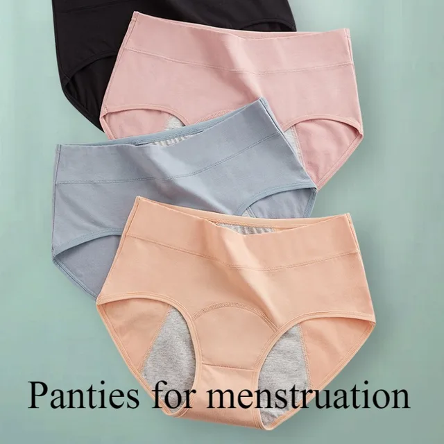 Culotte Menstruelle Taille Haute en Coton, Sous-Vêtement Menstruel 1