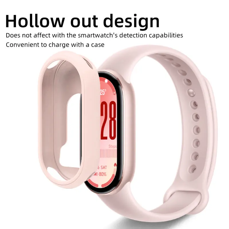 Silicone Strap and Protective Watch Case for Smart Band - Soft Replacement Bracelet