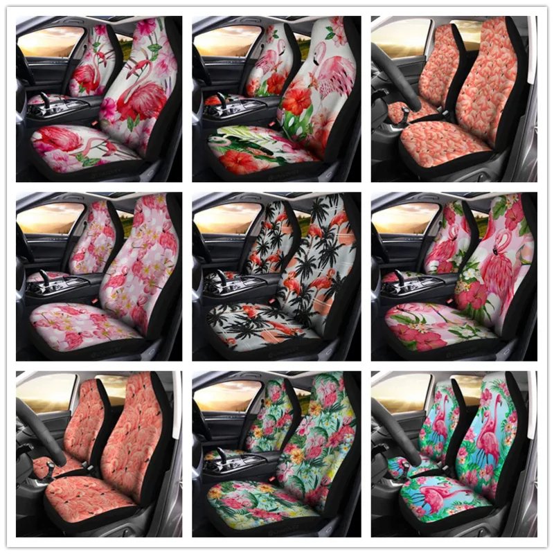 

Pink Flamingo Print Universal Car Seat Covers Fit for Cars Trucks SUV or Van Auto Seat Cover Protector 2 PCS