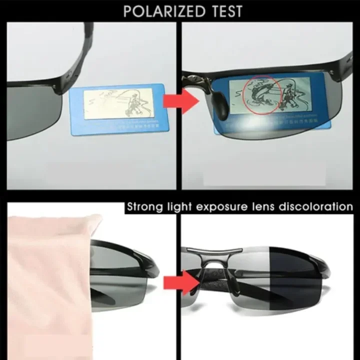 Glasses Yellow Photochromic Polarized Glasses Intelligent Color Changing Fishing Driving Day Vision Night Mirror Goggles photochromic sunglasses driving sunglasses