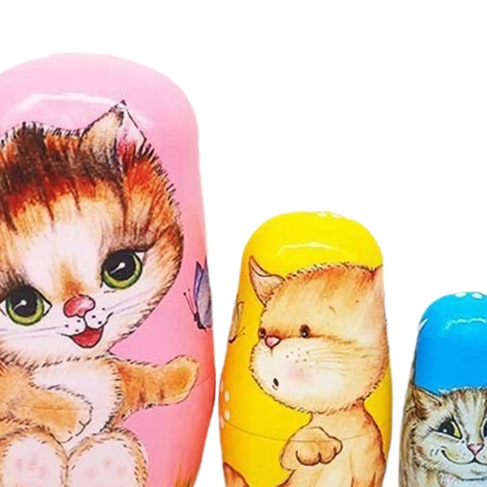 마트료시카 인형 러시아 뜨개질 인형 예술품 동물 패턴 선물 나무 쌓기 장난감 캐비닛용 나무 조각상 용