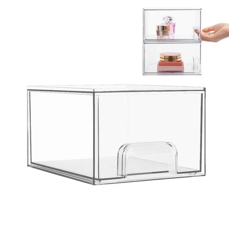 

Makeup Organizer Countertop Cosmetic Storage Box Clear Desk Accessories Dustproof Drawer Home Skin Care Make Up Storage box